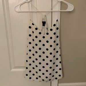 J Crew navy blue polka dot tank top